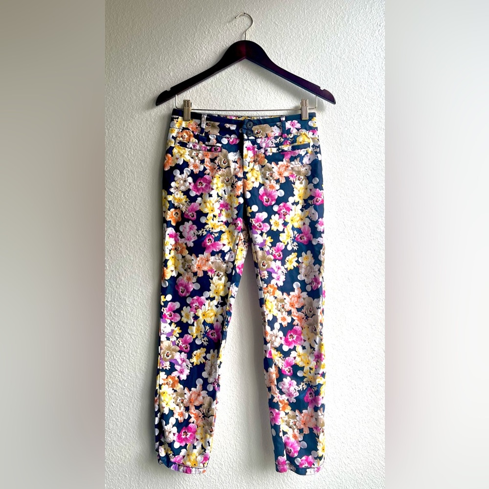 Anthropologie Cartonnier Floral Ankle Pants